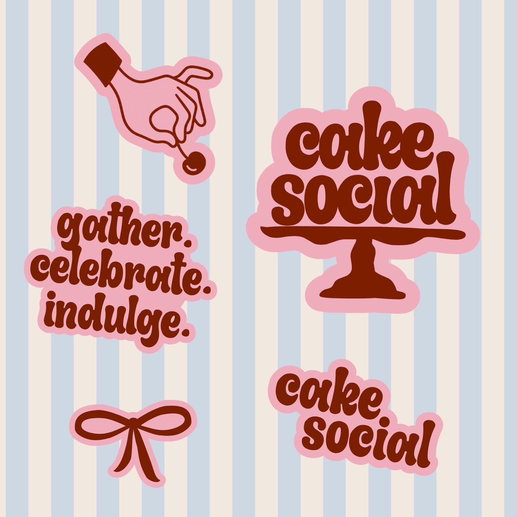 Cake Social identity and sticker sheet
