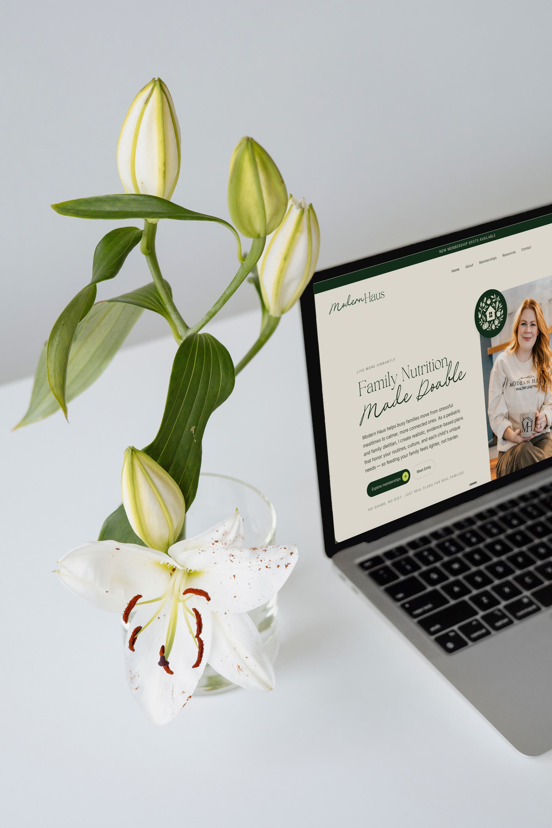 Modern Haus nutrition website on a laptop
