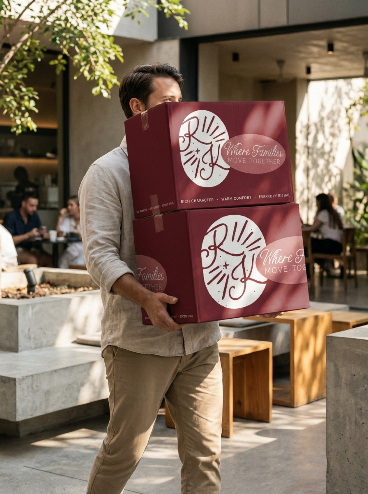 Root and Kin cafe delivery boxes in use