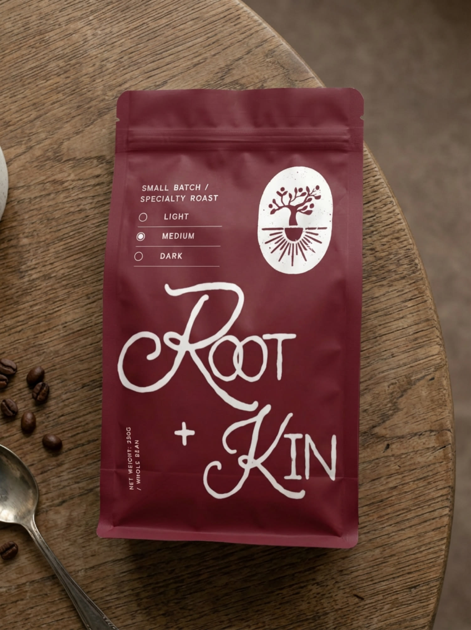Root and Kin specialty coffee pouch