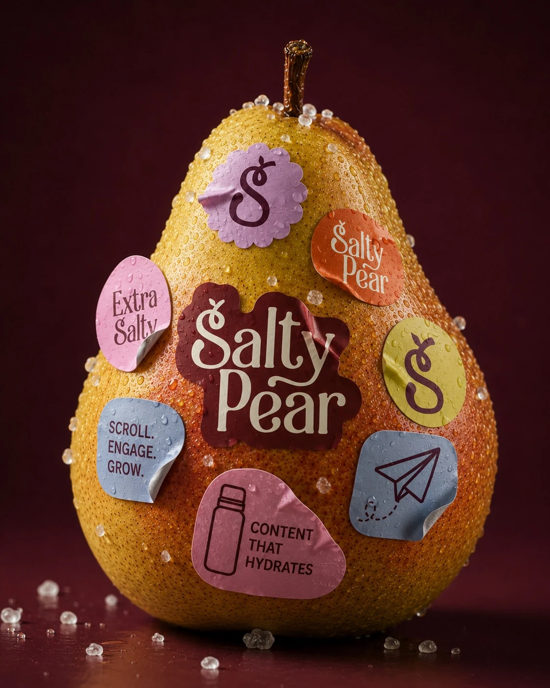 Salty Pear logo stickers