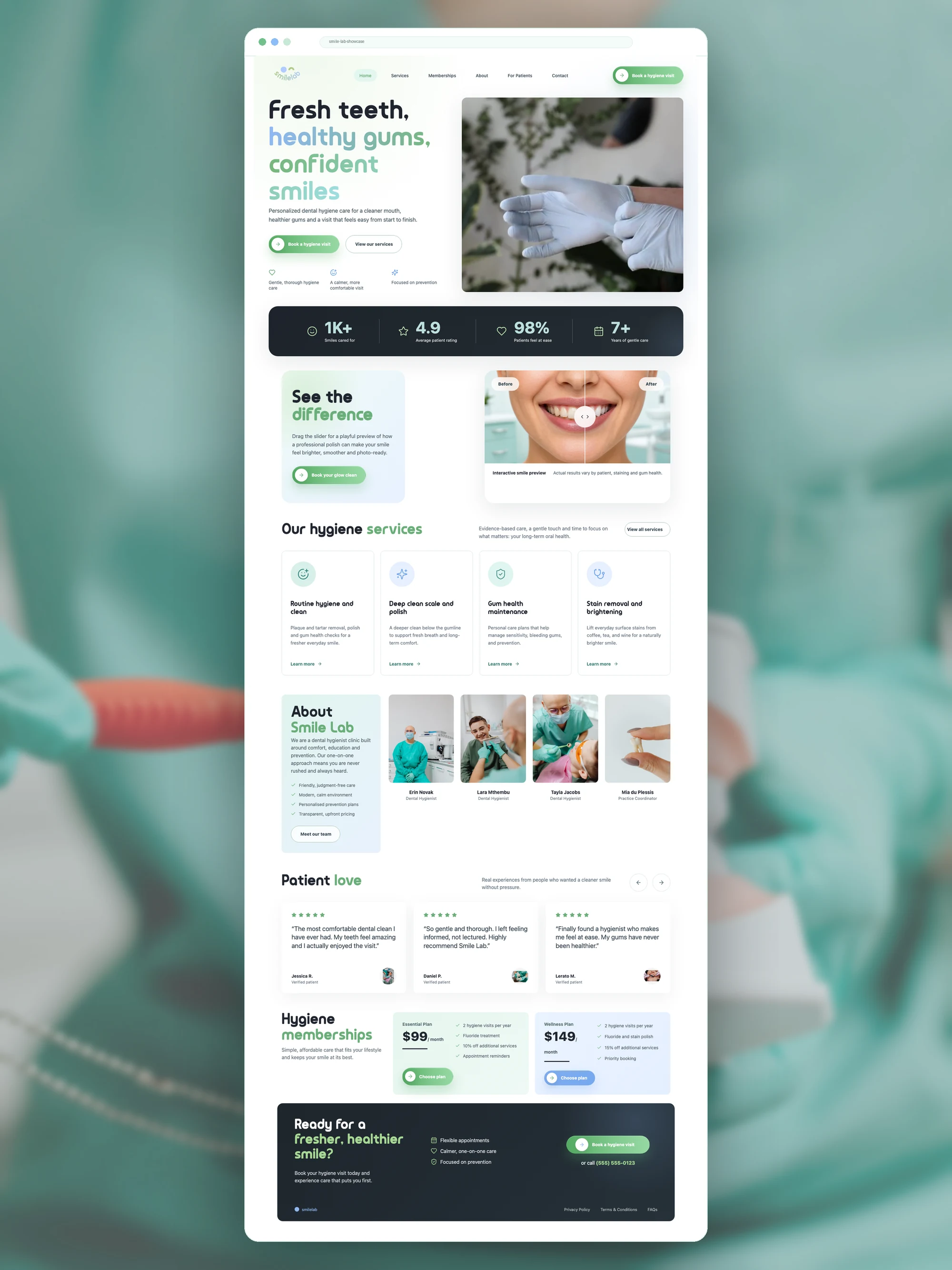 Smile Lab website design